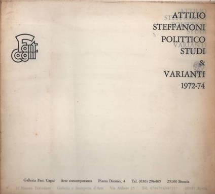 Attilio Steffanoni Polittico Studi & Varianti 1972 - copertina