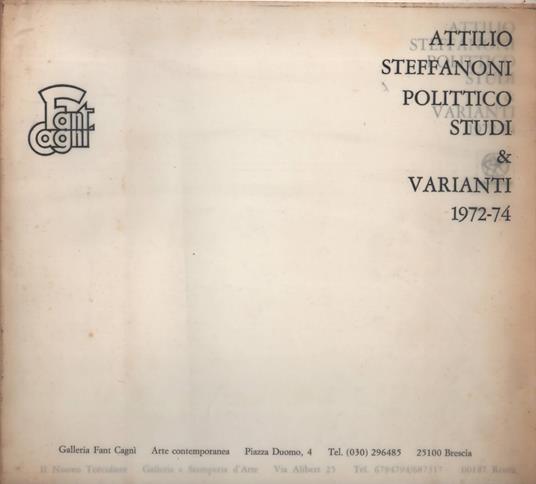 Attilio Steffanoni Polittico Studi & Varianti 1972 - copertina