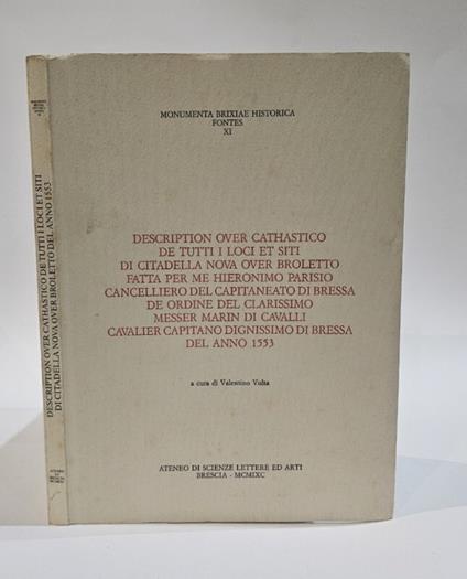 Description, over cathastico, de tutti i loci et siti di Citadella Nova, over Broletto - copertina