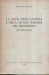 La crisi della poesia e della critica italiana del Novecento