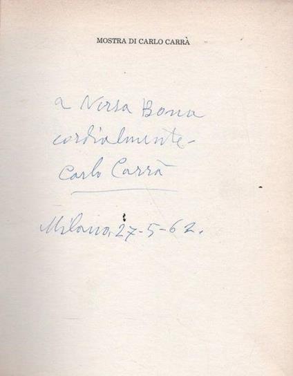 Mostra di Carlo Carrà - Alberto Lorenzi - copertina