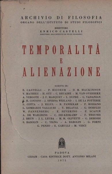 Temporalità e alienazione - copertina