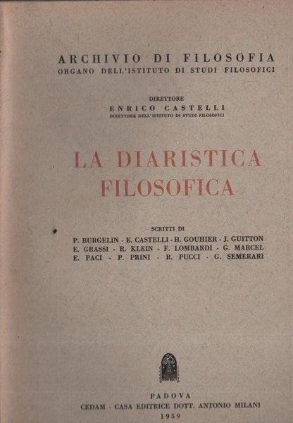La diaristica filosofica - copertina