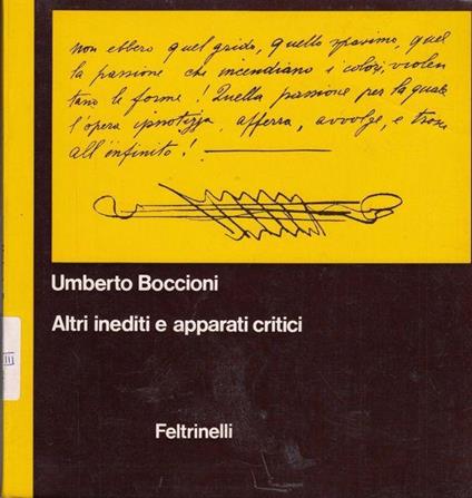 1 ed! Altri inediti e apparati critici - Umberto Boccioni - copertina