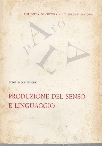 Produzione del senso e linguaggio - Luigi Finizio - copertina