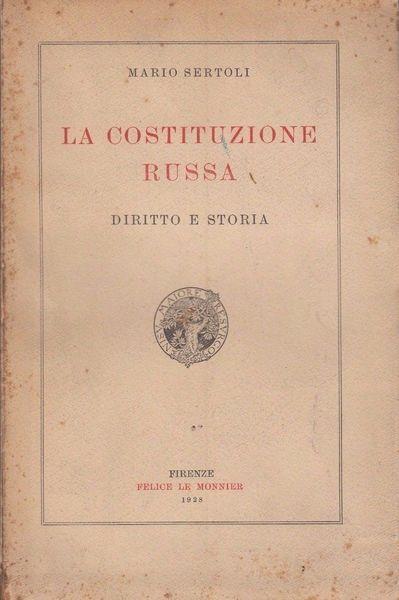 La costituzione russa - Mario Sertoli - copertina