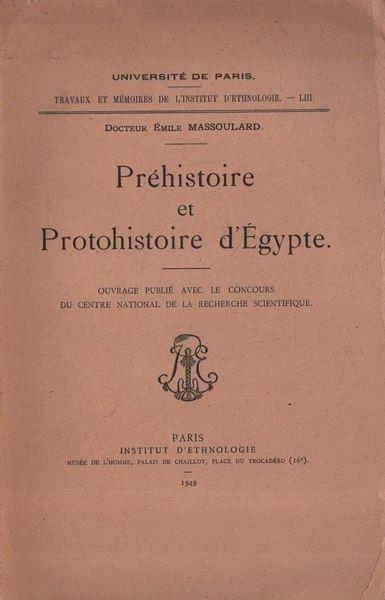 Préhistoire et protohistoire d'Egypte - copertina