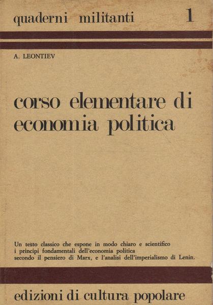 Corso elementare di economia politica - A. Leontiev - copertina