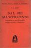 Dal Sei all'Ottocento. Contributo alla storia della lirica italiana - Tito Lucrezio Rizzo - copertina