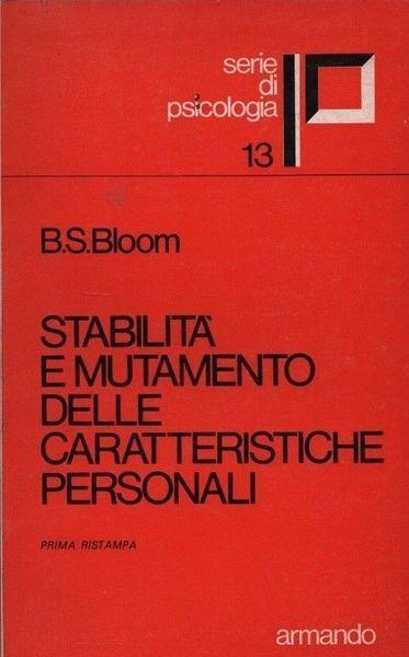 Stabilità e mutamento delle caratteristiche personali - Harold Bloom - copertina