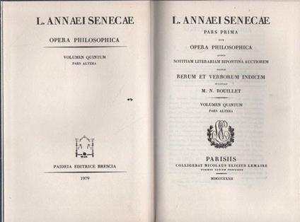 Opera philosophica. Volume quinto - L. Anneo Seneca - copertina
