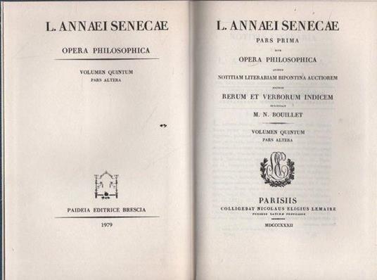 Opera philosophica. Volume quinto - L. Anneo Seneca - copertina