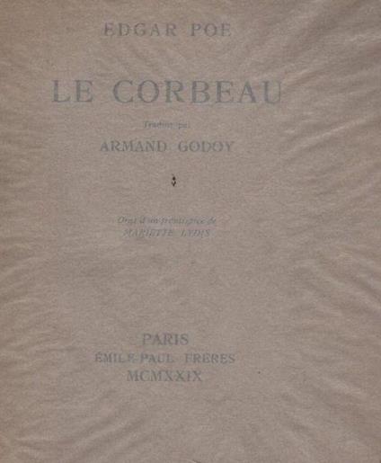 Le corbeau - Edgar Allan Poe - copertina