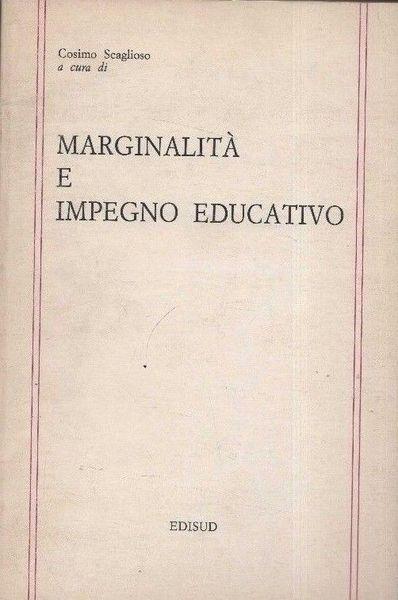 Marginalità ed impegno educativo - copertina