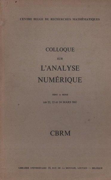 Colloque sur l'analyse numérique - copertina