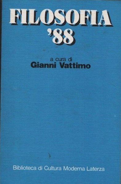 Filosofia '88 - Gianni Vattimo - copertina