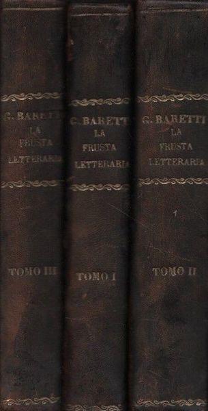 G. Baretti. La frusta letteraria. 3 voll - copertina