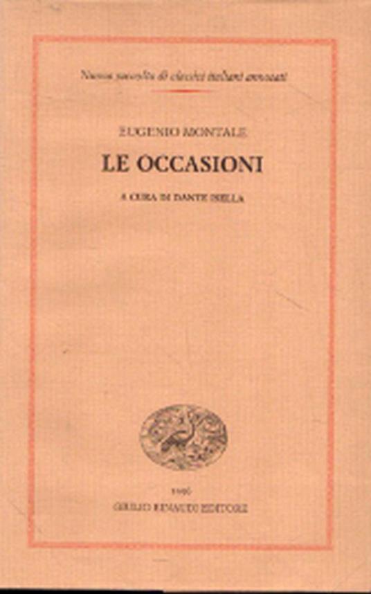 Le occasioni - Eugenio Montale - copertina
