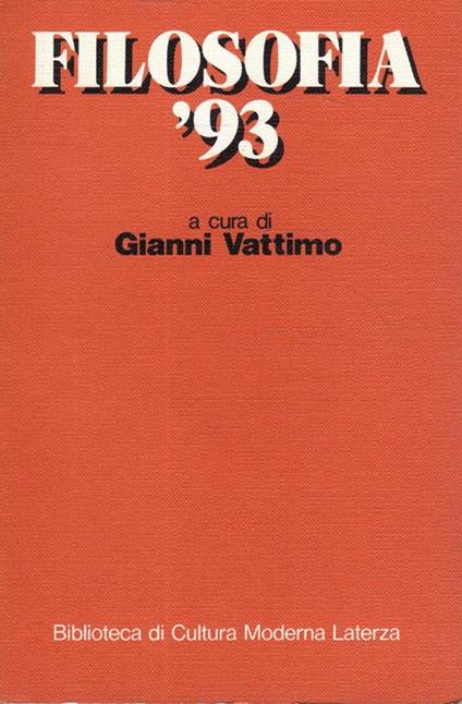 Filosofia '93 - Gianni Vattimo - copertina