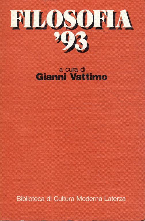 Filosofia '93 - Gianni Vattimo - copertina