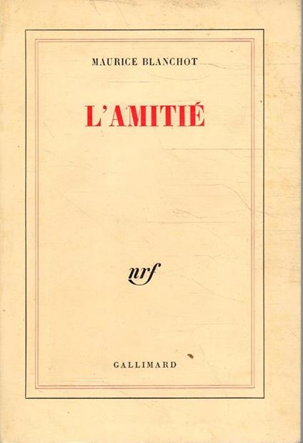 L' amitié - Maurice Blanchot - copertina
