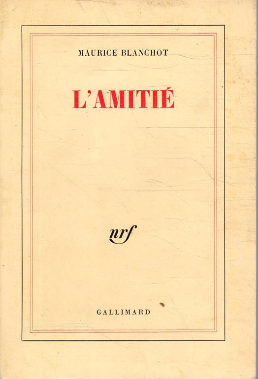 L' amitié - Maurice Blanchot - copertina