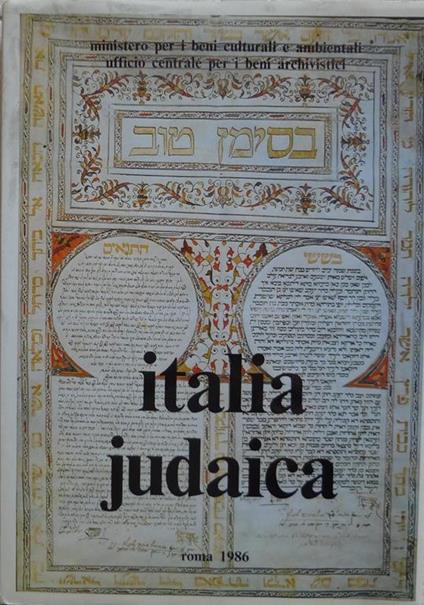 Italia Judaica - copertina