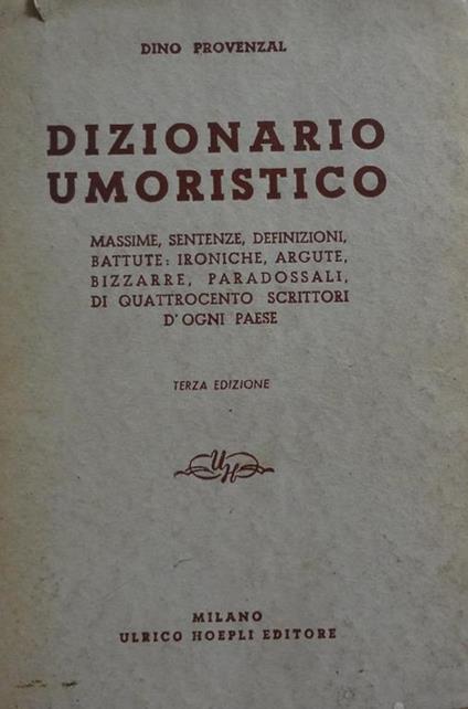 Dizionario umoristico - D. Provenzal - copertina