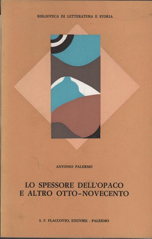 Lo Spessore dell'Opaco e altro Otto-Novecento - Antonio Palermo - copertina