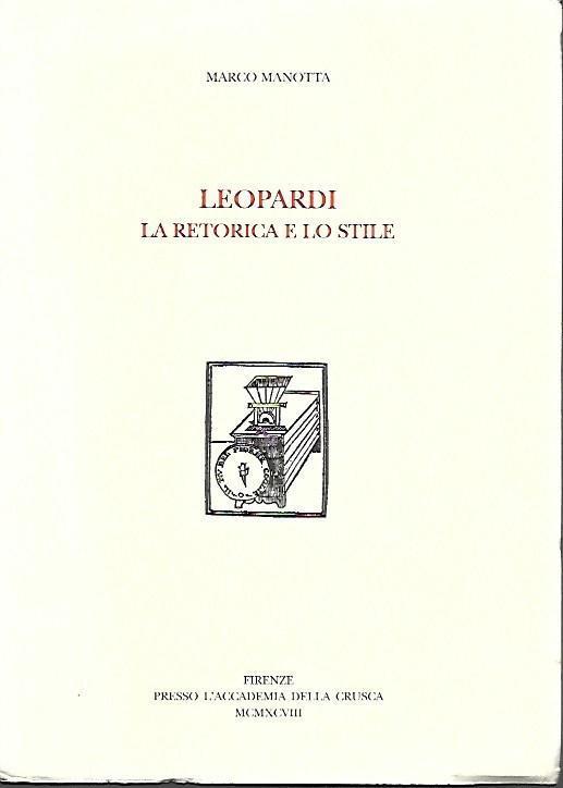 Leopardi: La retorica e lo stile - copertina