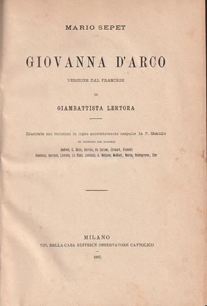 Giovanna d'Arco - copertina