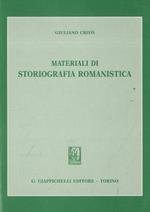 Materiali di storiografia romanistica