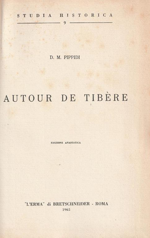 Autor de tibère - D.M. Pippidi - copertina