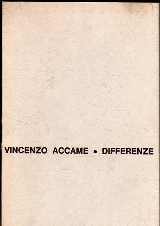 Differenze - Vincenzo Accame - copertina