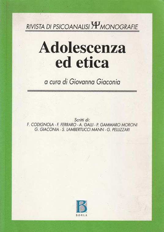 Adolescenza ed etica - copertina