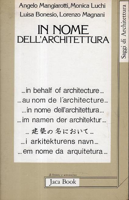 In nome dell'architettura - copertina