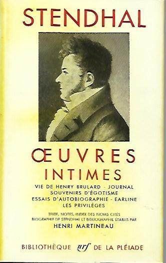 Oeuvres intimes - Stendhal - copertina
