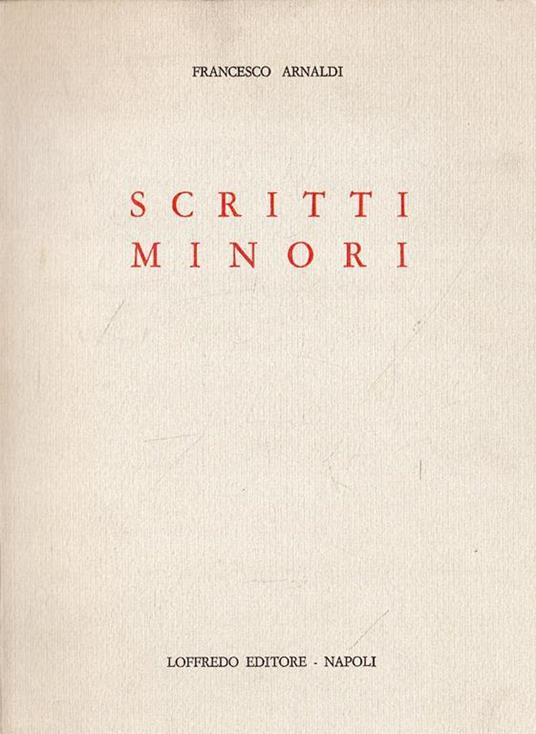 Scritti Minori - Francesco Arnaldo - copertina