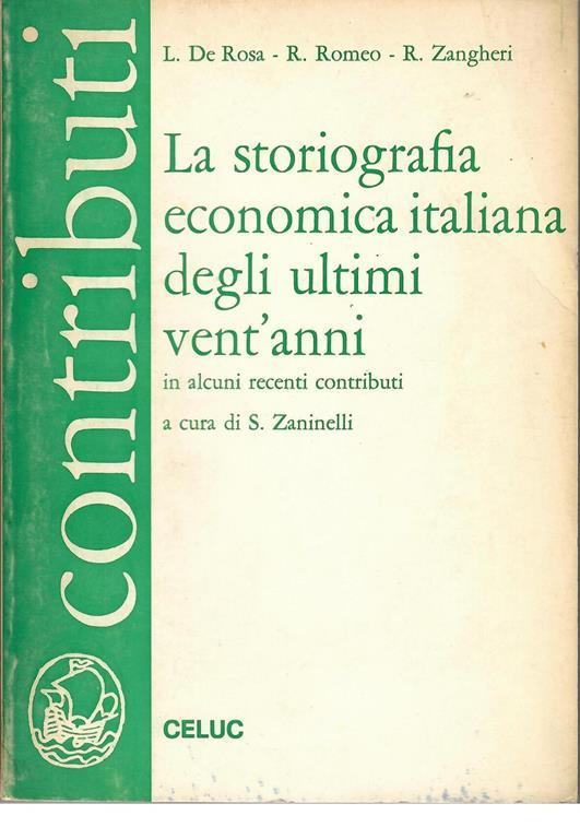 La storiografia economica italiana degli ultimi vent'anni - copertina