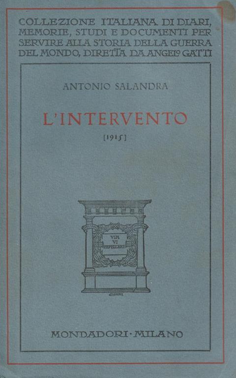 Lintervento (1915) - Antonio Salandra - copertina