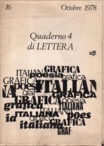 Quaderno 4 di Lettera. Grafica Poesia Italiana