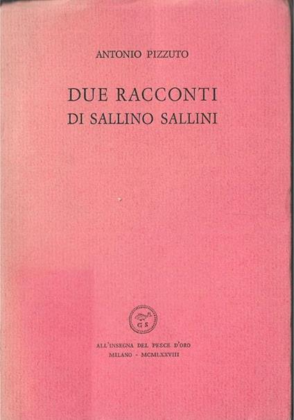 Due racconti di Sallino Sallini - Antonio Pizzuto - copertina