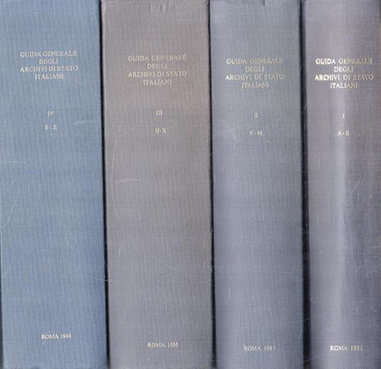 Guida generale degli Archivi di Stato italiani. 4 volumi - copertina