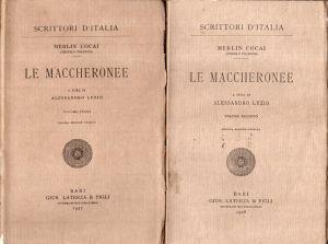 Merlin Cocai (teofilo Folengo): Le Maccheronee (2 volumi) - Alessandro Luzio - copertina