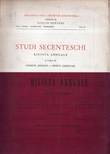 Studi secenteschi: rivista annuale. vol.3 - copertina