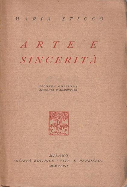 Arte e sincerità - copertina