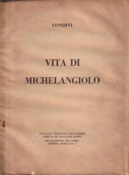 Vita di Michelangiolo - Ascanio Condivi - copertina