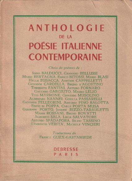 Anthologie de la poésie italienne contemporaine - copertina