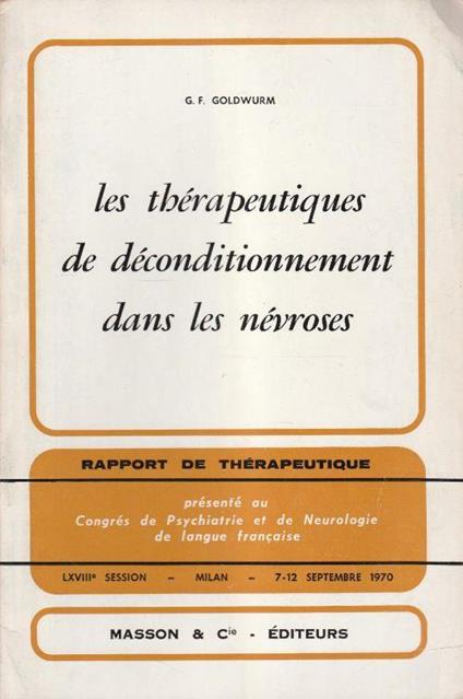 Les thérapeutiques de déconditionnement dans les névroses - copertina
