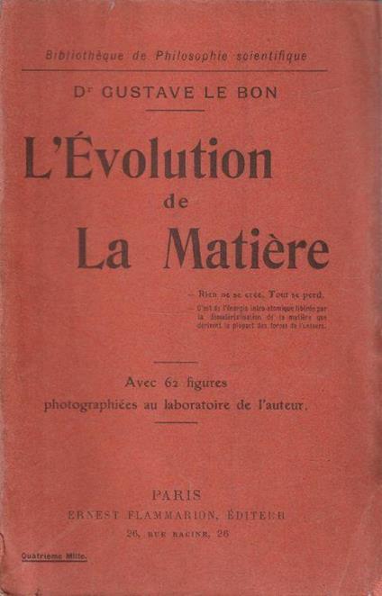 L' évolution de la matière - copertina